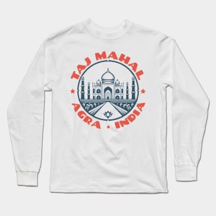 Taj Mahal - Agra India Vintage Long Sleeve T-Shirt